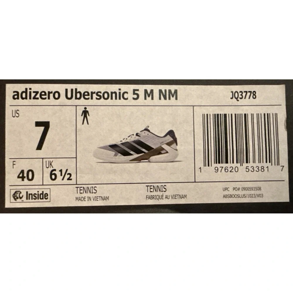 Adidas adizero Ubersonic 5 M NM JQ3778 Men's 7 White Purple & Gold New NiB